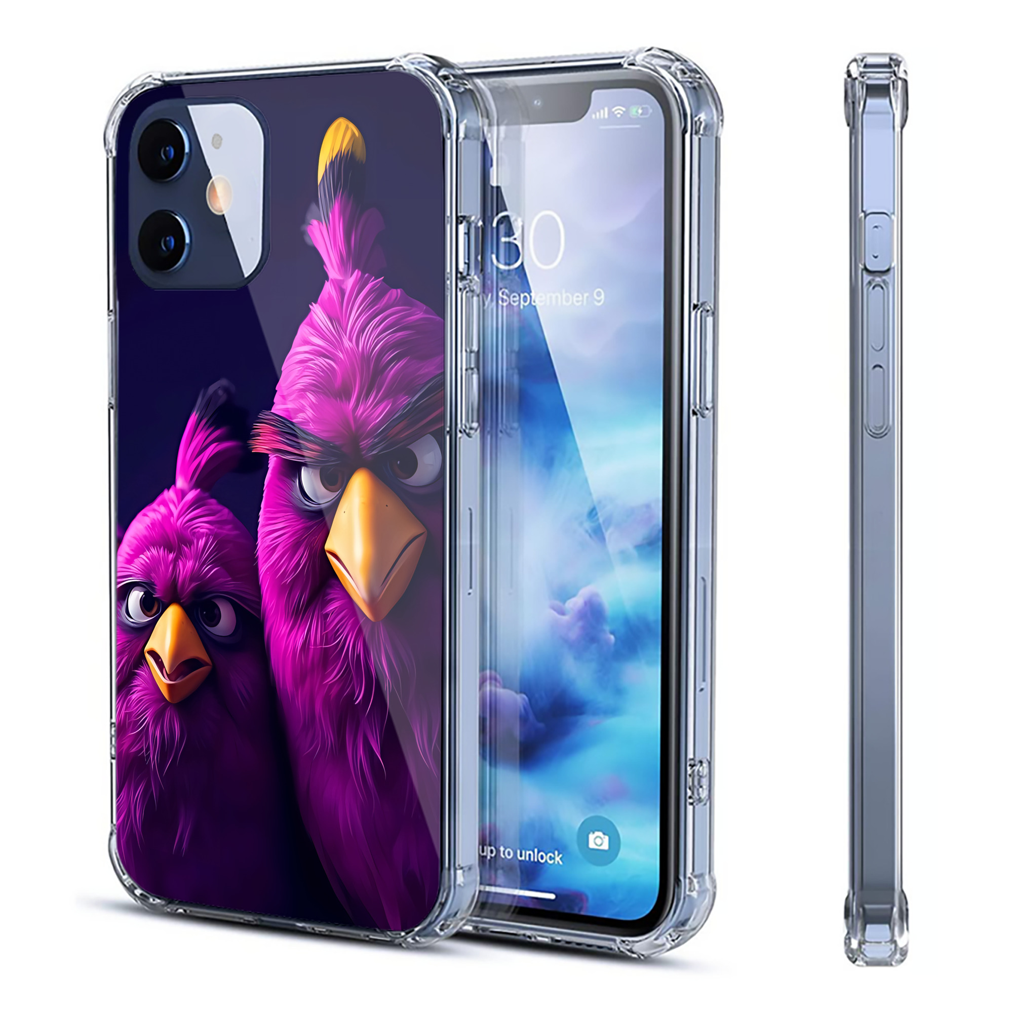 （画像用） Angry Birds アングリーバード 【iPhone 12シリーズ対応】透明スマホケース（クリアソフトケース）